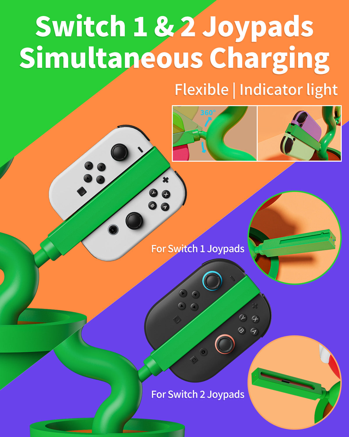 Plante Piranha pour Switch 2 - All-in-One Screen Casting & Station de Charge (Hybrid Charging Edition)