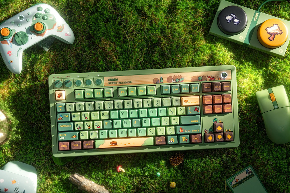8Bitdo Retro 87 Mechanical Keyboard Forest Wonder pour PC et Android - Qwerty ANSI US Layout - Claviers - 8Bitdo - Shop Just for Games