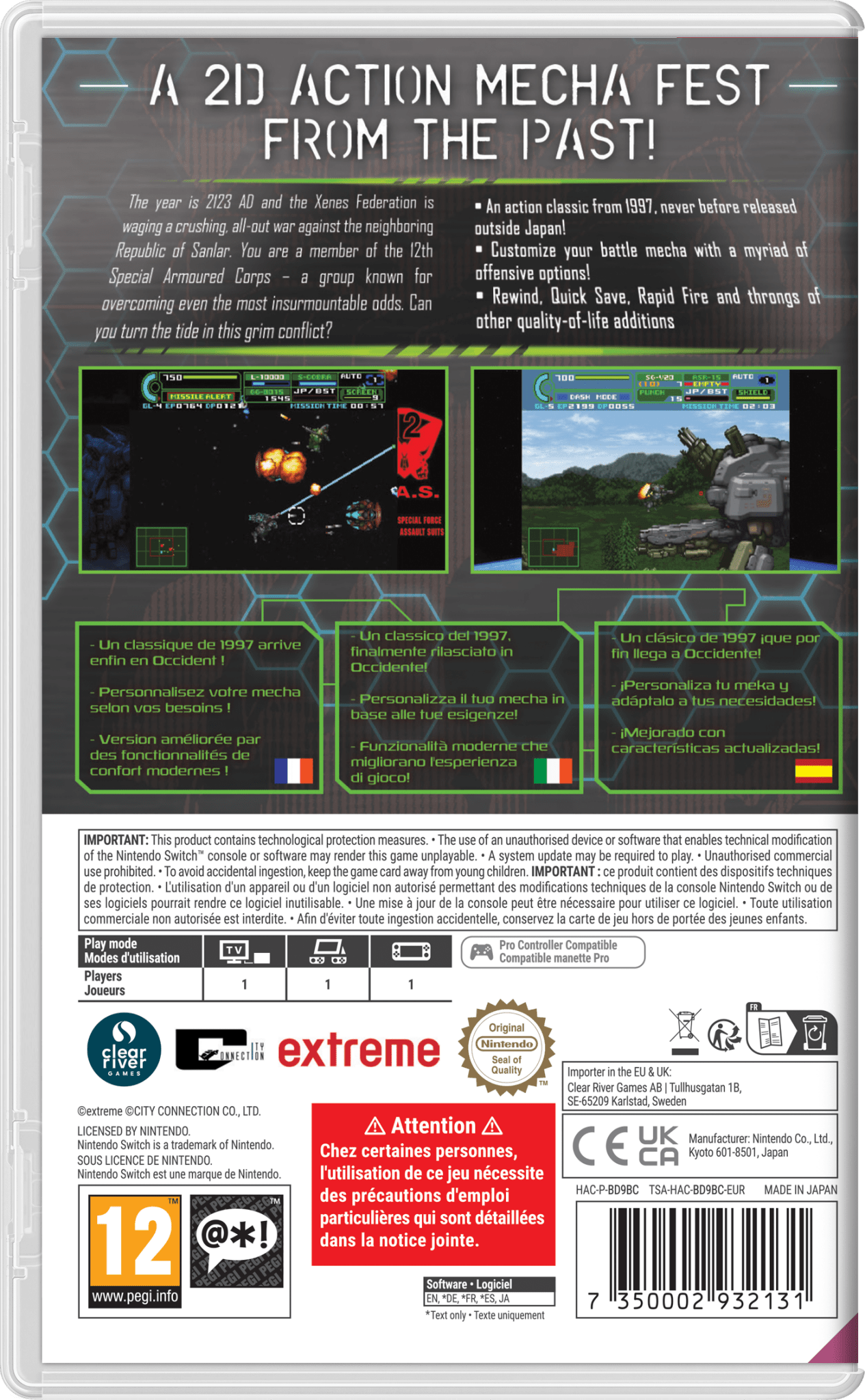 Assault Suit Leynos 2 Saturn Tribute Switch - Jeux Vidéo Physique - Clear River Games - Shop Just for Games