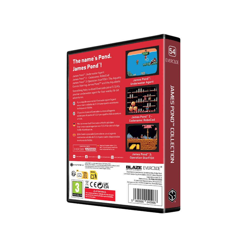 Blaze Evercade - James Pond Collection - Cartouche n°54 - Jeux Rétro - Evercade - Shop Just for Games