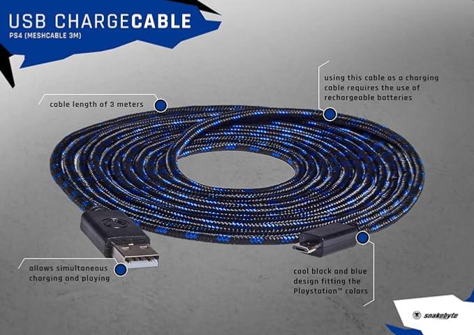 Câble de charge USB (3m) PS4 - Snakebyte - Câbles et Chargeurs - Snakebyte - Shop Just for Games