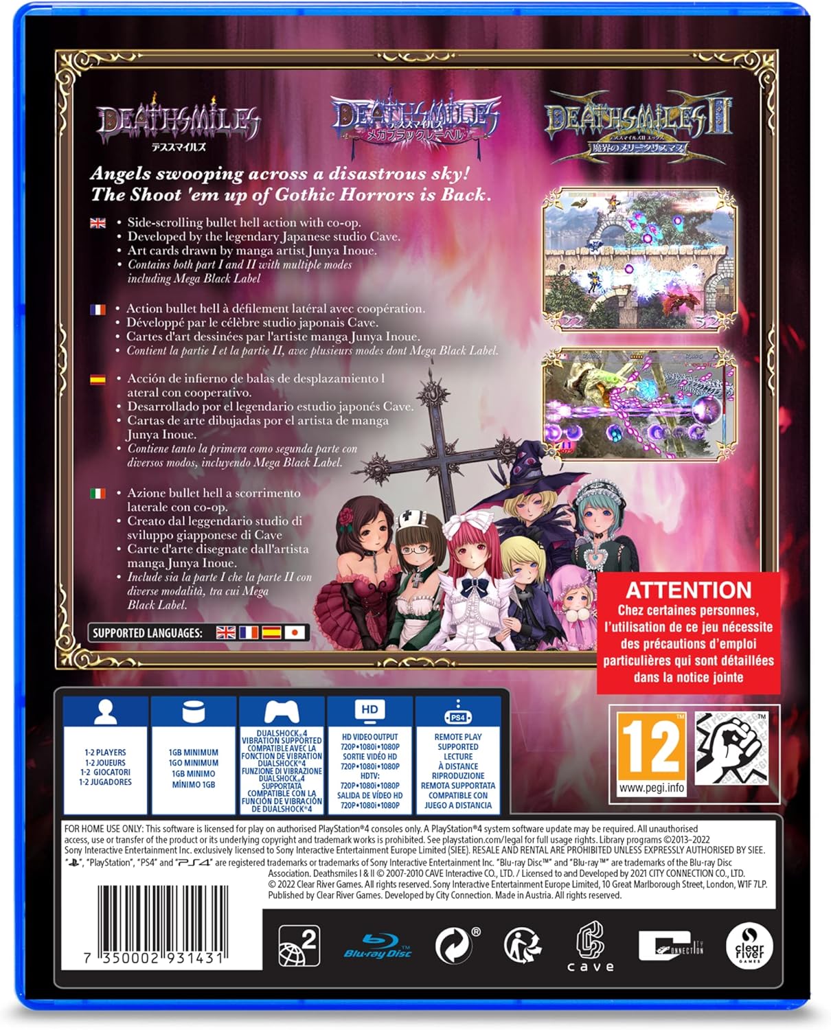 Deathsmiles I & II PS4 - Jeux Vidéo Physique - Clear River Games - Shop Just for Games