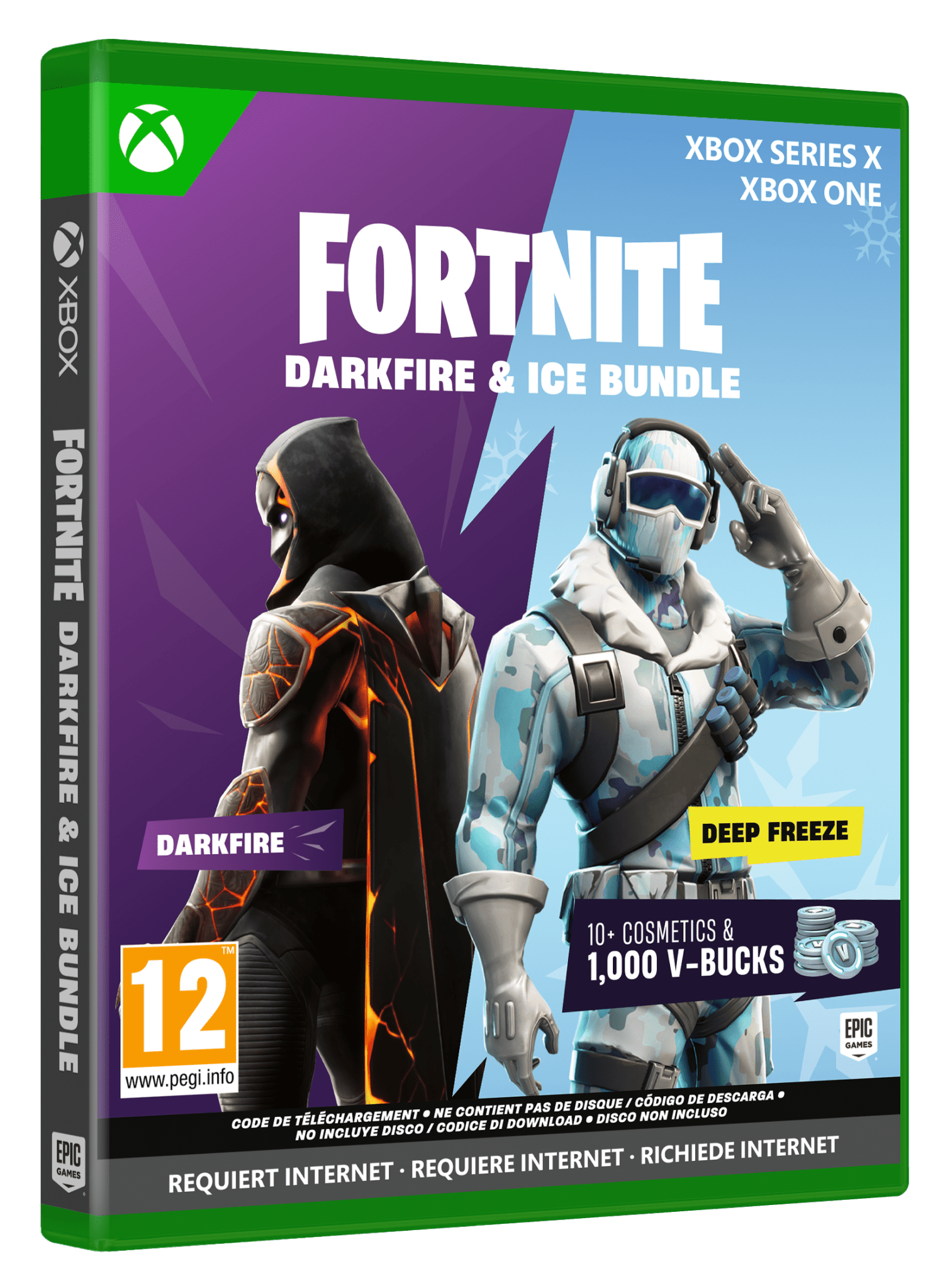 FORTNITE Darkfire & Ice Bundle Xbox Series X / Xbox One - 1000 V - Bucks inclus ! - Jeux Vidéo Code de Téléchargement - UIE - Shop Just for Games