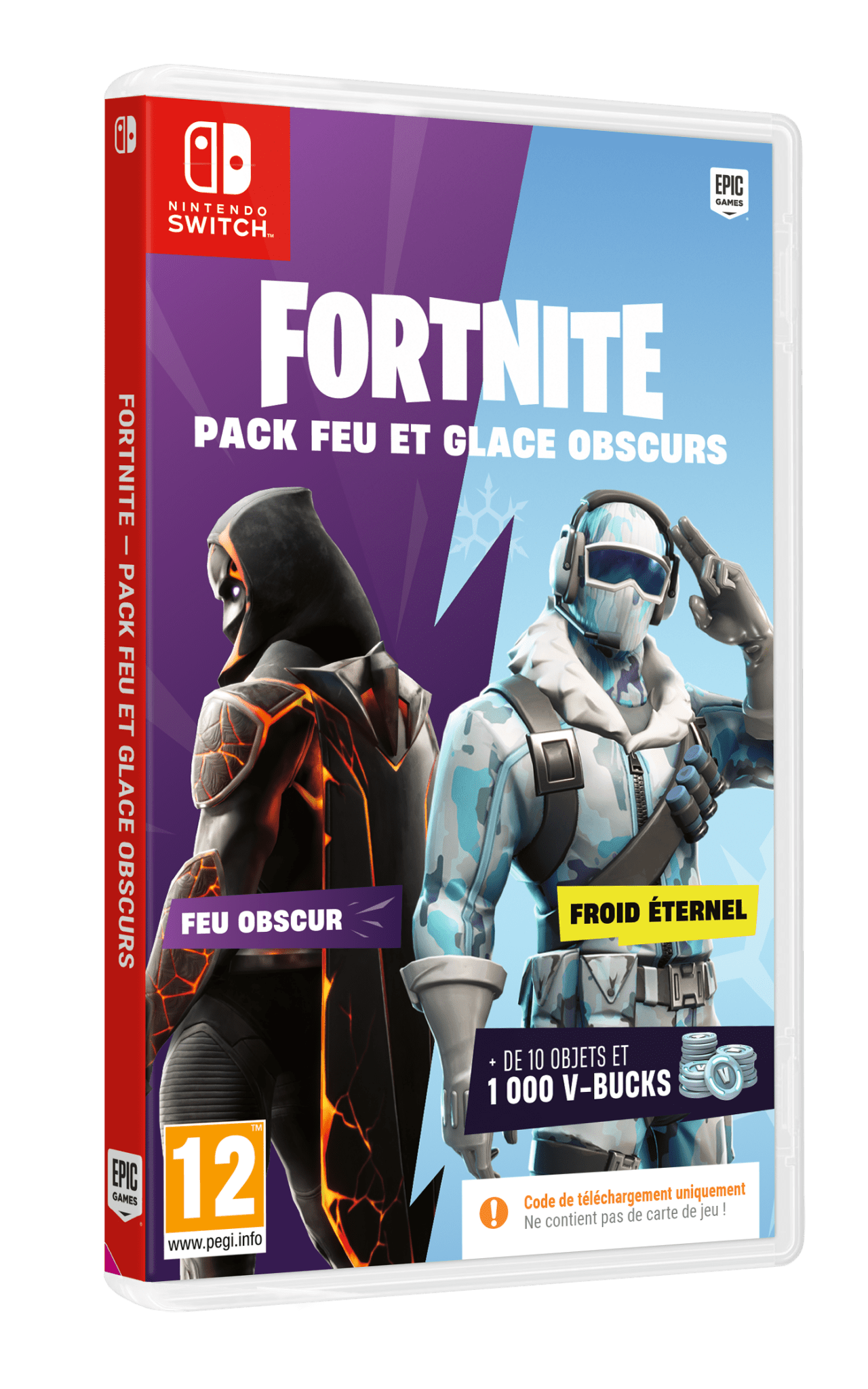 FORTNITE Pack Feu & Glace Obscurs Nintendo Switch - 1000 V - Bucks inclus ! - Jeux Vidéo Code de Téléchargement - UIE - Shop Just for Games