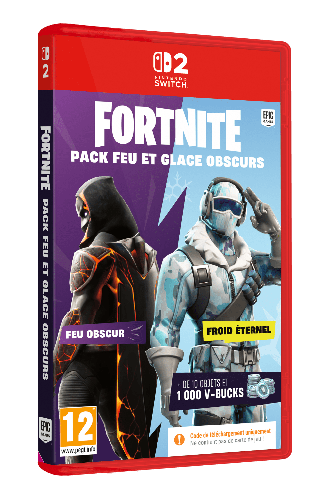 FORTNITE Pack Feu & Glace Obscurs Switch 2 - 1000 V - Bucks inclus ! - Jeux Vidéo Code de Téléchargement - UIE - Shop Just for Games