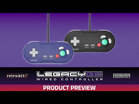 Retrobit - LegacyGC Manette Filaire pour Nintendo Gamecube Indigo Blue - Connexion d'origine