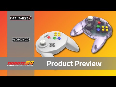 Retro-Bit Tribute 64 2.4GHz Manette sans Fil pour Nintendo 64/Switch/PC/Mac Gris