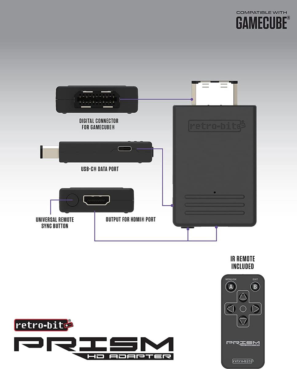 Retro - Bit Prism Adaptateur HDMI GameCube - Accessoires - 8Bitdo - Shop Just for Games