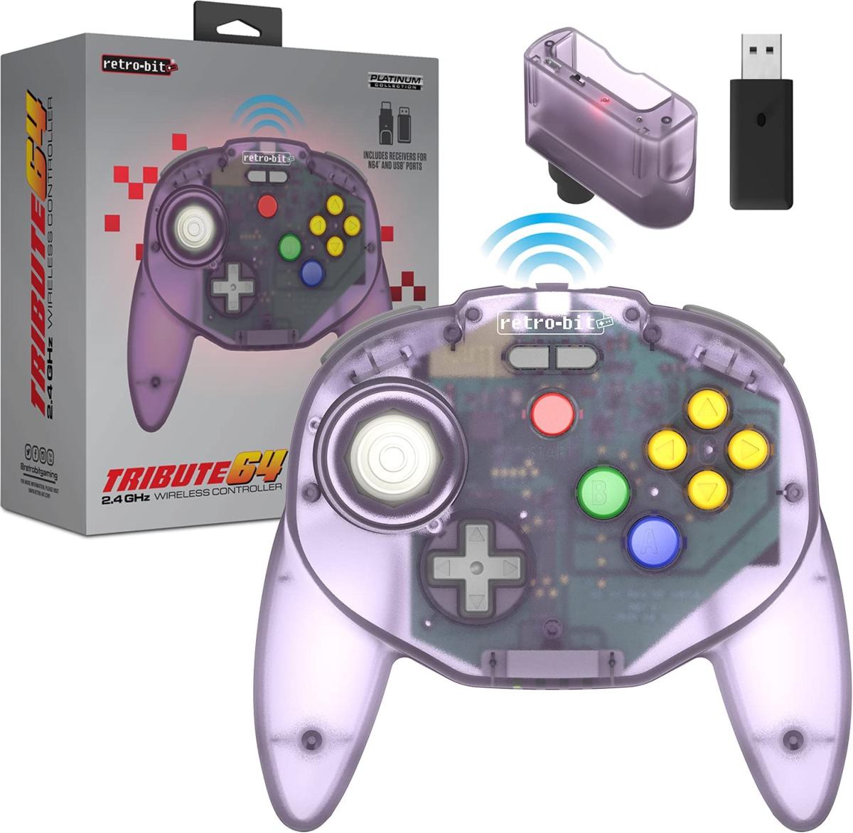 Retro - Bit Tribute 64 2.4GHz Manette sans Fil pour Nintendo 64/Switch/PC/Mac Atomic Purple - Manettes - retro - bit - Shop Just for Games
