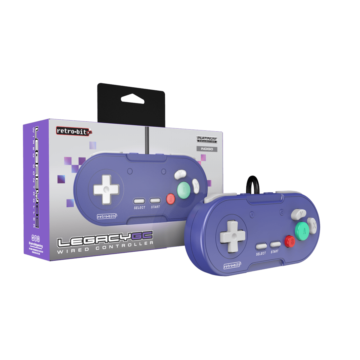 Retrobit - LegacyGC Manette Filaire pour Nintendo Gamecube Indigo Blue - Connexion d'origine - Manettes - retro - bit - Shop Just for Games