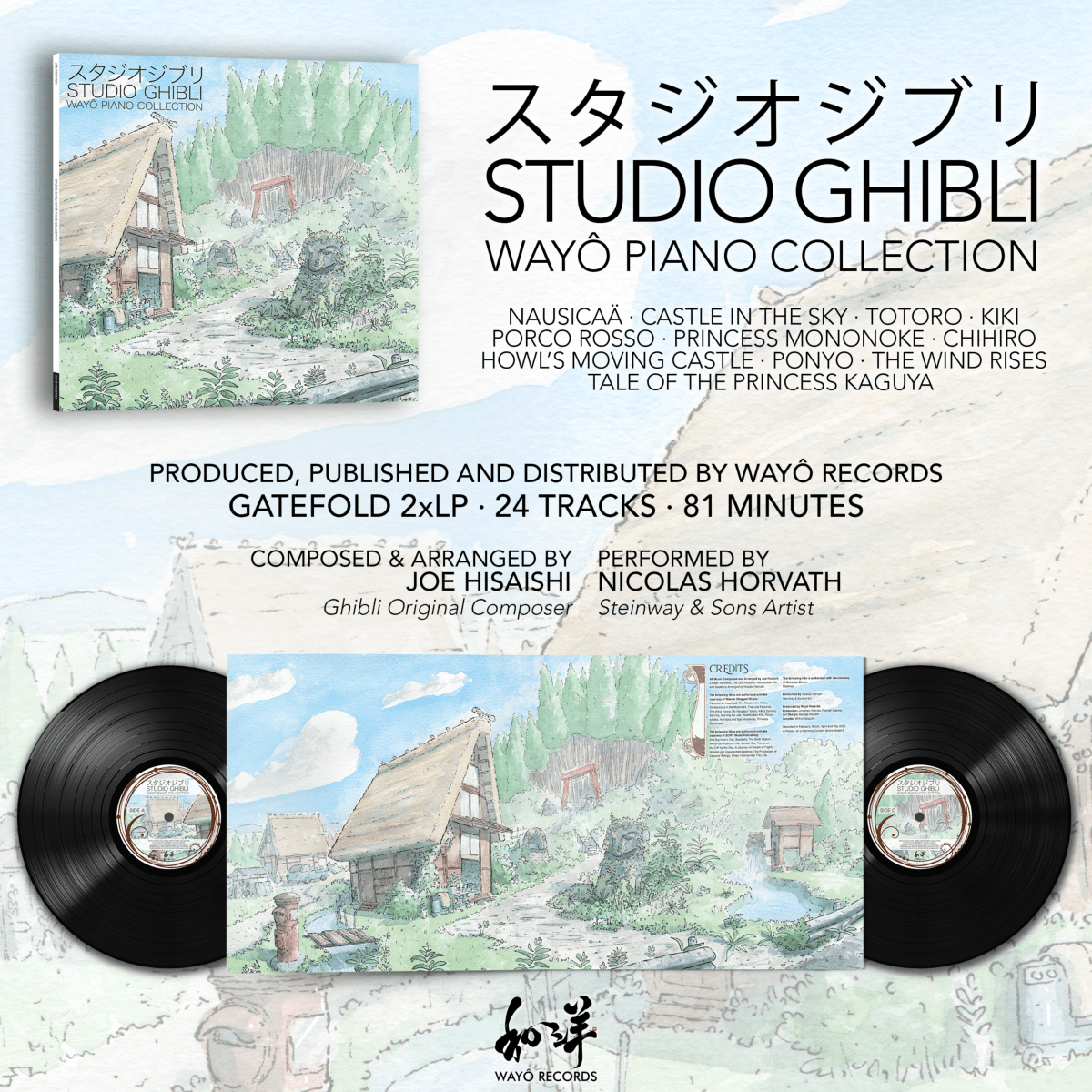 Studio Ghibli - Wayô Piano Collections Vinyle - 2LP - Vinyles - WAYÔ Records - Shop Just for Games