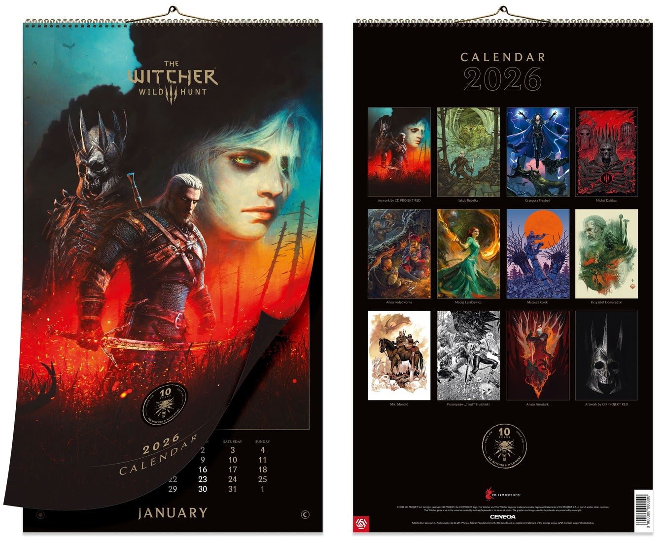The Witcher 3: Wild Hunt 10th Anniversary Calendrier 2026 - Illustrations - CENEGA - Shop Just for Games