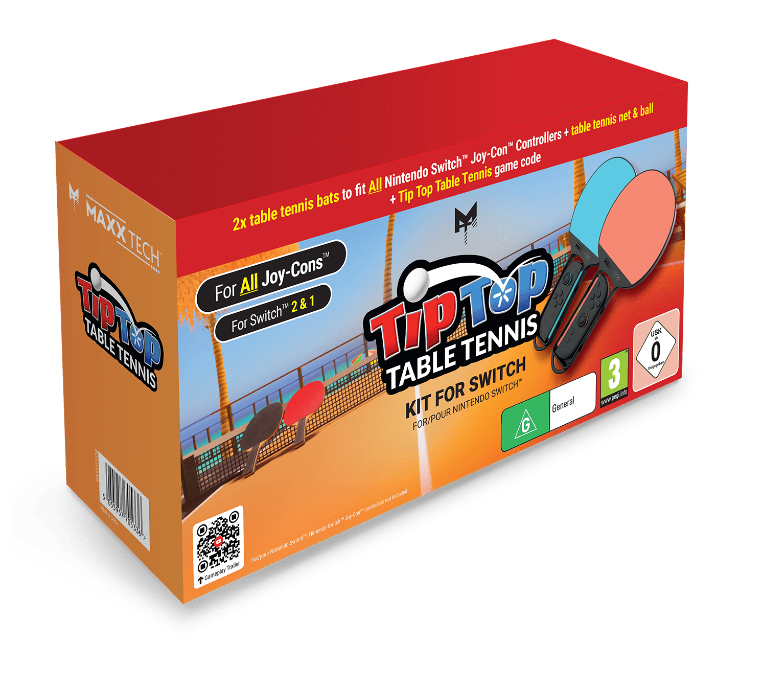 Tip Top Table Tennis Kit pour Nintendo Switch 1 et 2 (Code de téléchargement du jeu inclus) - Jeux Vidéo Code de Téléchargement - MAXX TECH - Shop Just for Games