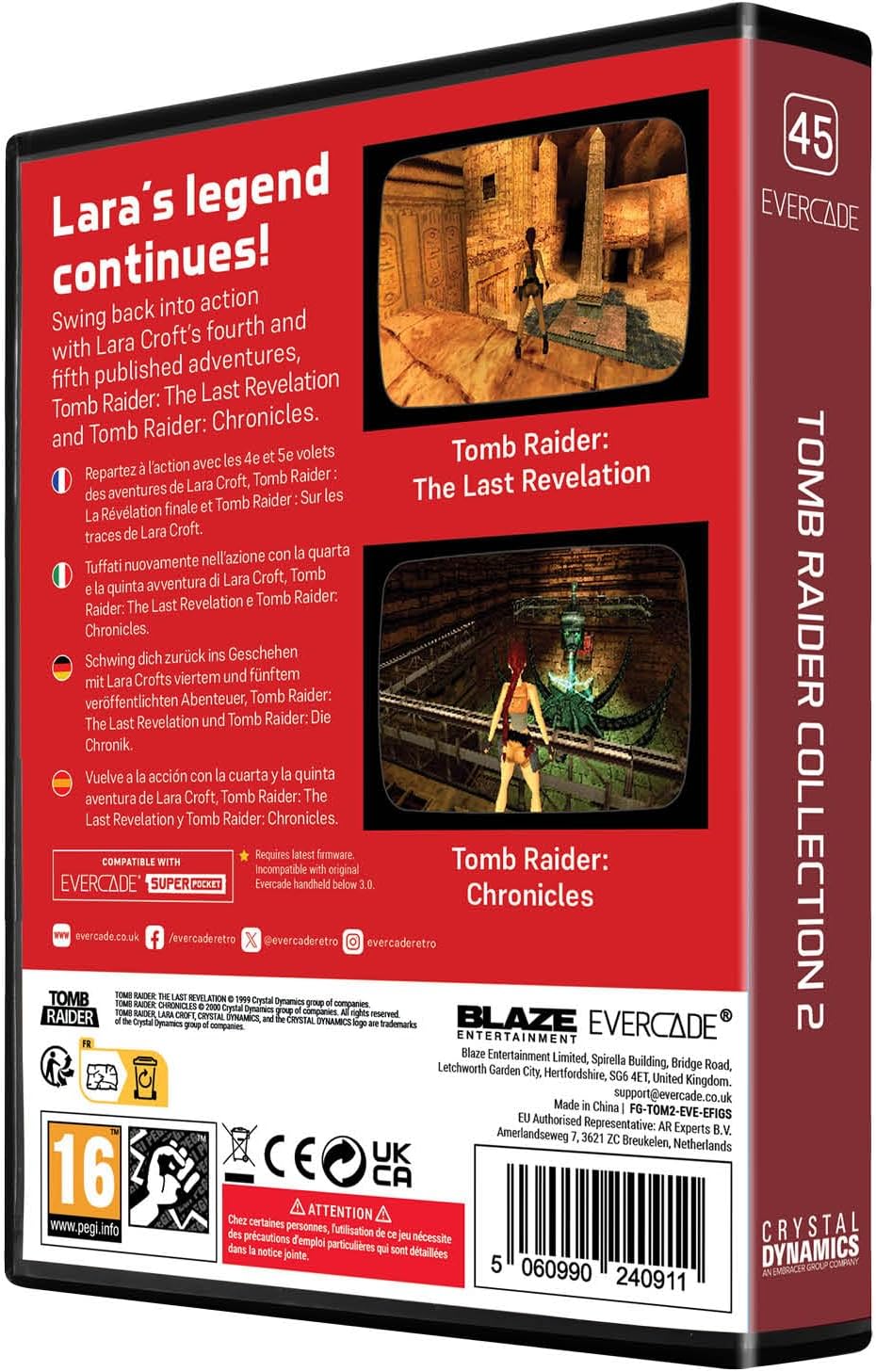 Blaze Evercade - Tomb Raider Collection 2 - Cartouche Evercade n°45 - Jeux Rétro - Evercade - Shop Just for Games