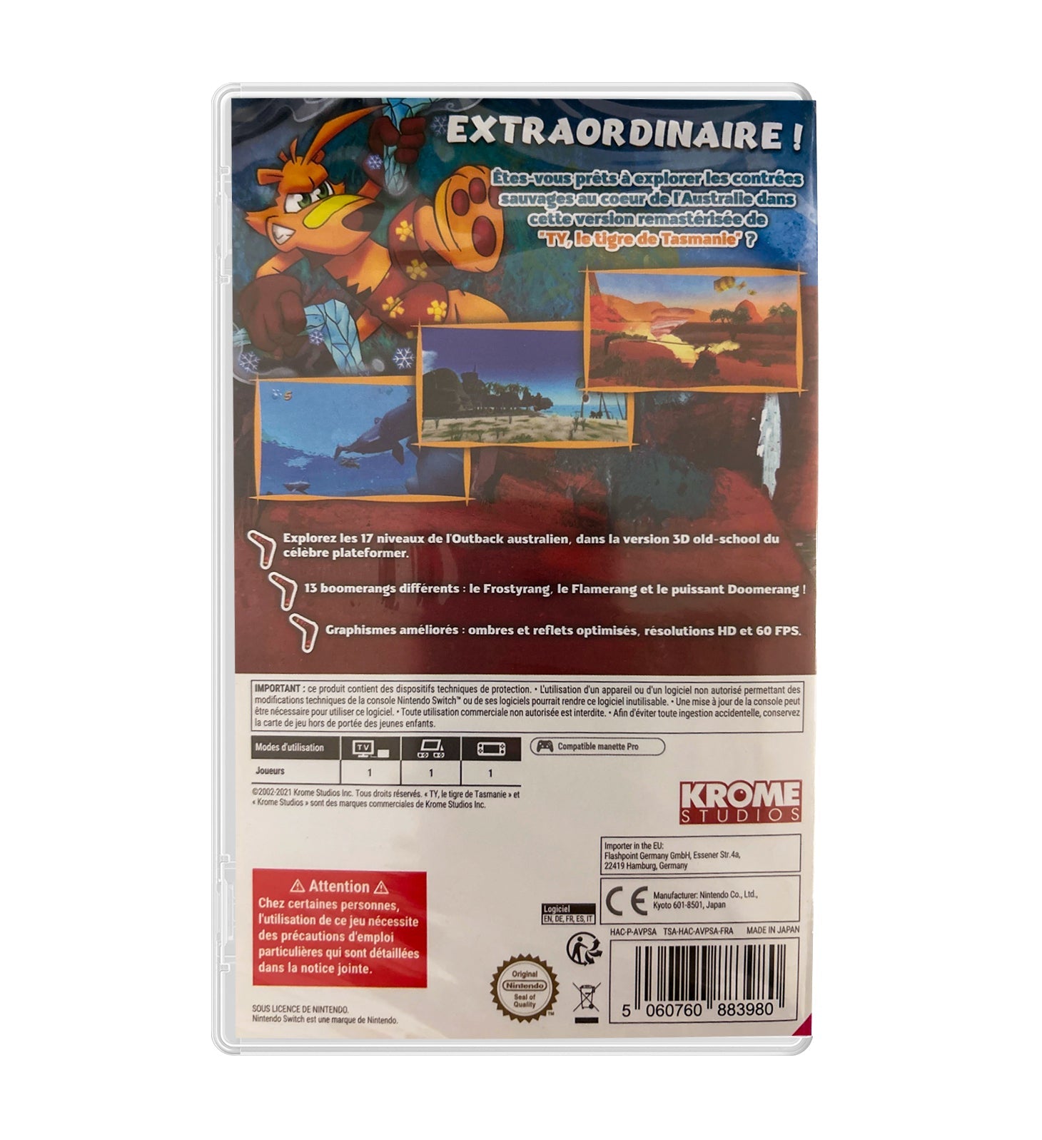 Ty the Tasmanian Tiger HD Nintendo SWITCH - Jeux Vidéo Physique - KROME STUDIOS - Shop Just for Games