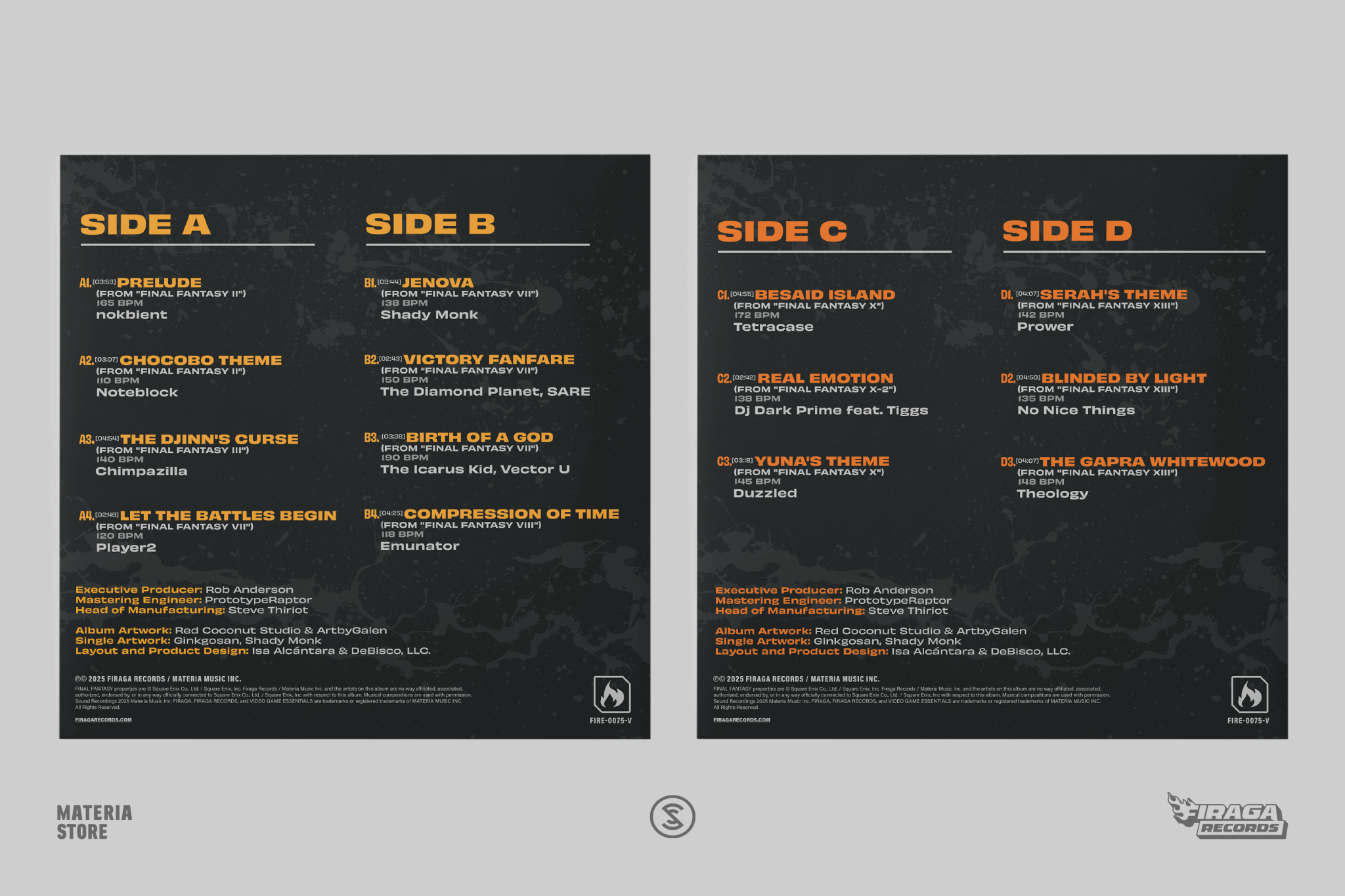 VGM Essentials: FINAL FANTASY Vinyle 2LP - Vinyles - Materia - Shop Just for Games