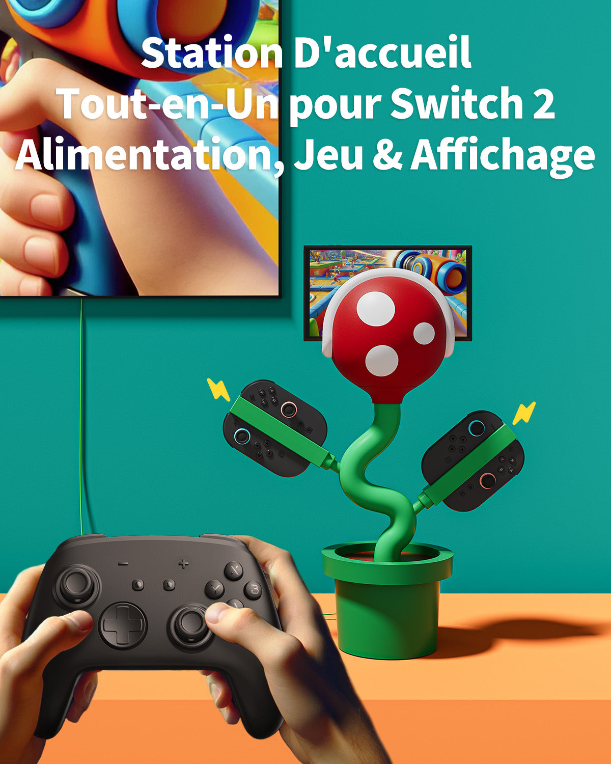 Plante Piranha pour Switch 2 - All-in-One Screen Casting & Station de Charge