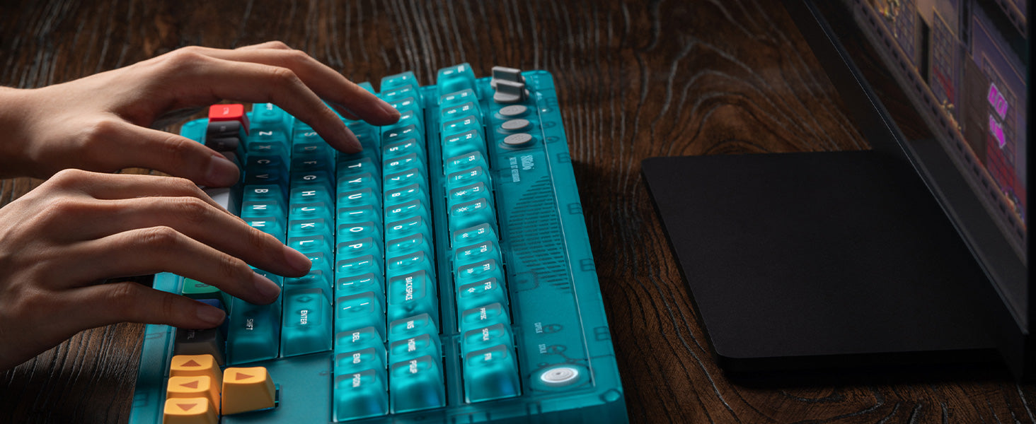 8BitDo Retro Mechanical Keyboard Clear Blue Edition (Clavier Qwerty 87 touches - DISPOSITION ANSI / ANSI LAYOUT)