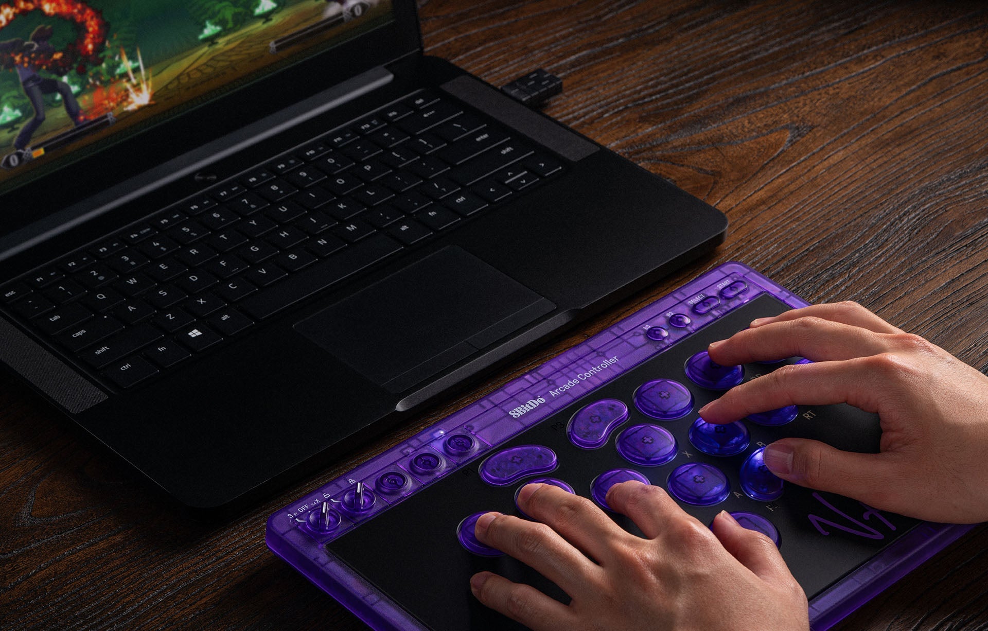 8Bitdo Arcade Controller Purple Edition Bluetooth/2.4G/USB compatible