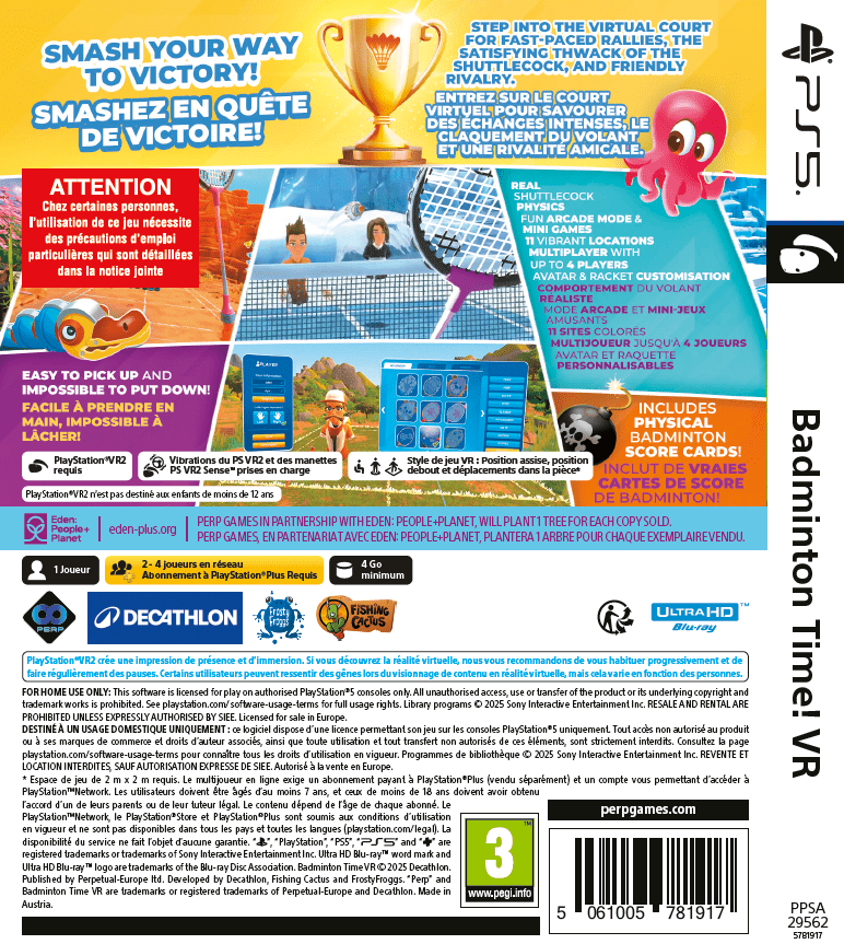 Badminton Time VR PS5 (PSVR2) - Jeux Vidéo Physique - PERP GAMES - Shop Just for Games