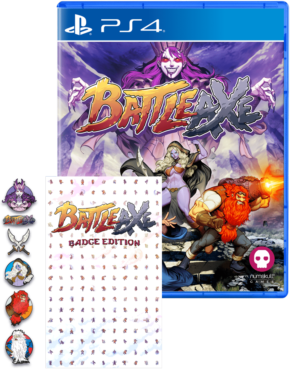 Battle Axe Badge Edition PS4 - Jeux Vidéo Physique - NUMSKULL - Shop Just for Games