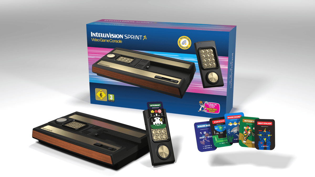 Intellivisionゲーム機 本体 音声アダプター付き ソフト30本セット intellivision-sprint-console-