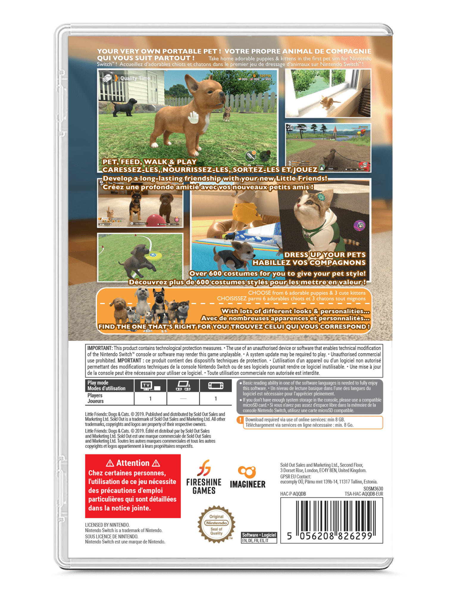 Little Friends Dogs and Cats SWITCH (Code de téléchargement) - Jeux Vidéo Code de Téléchargement - Fireshine - Shop Just for Games