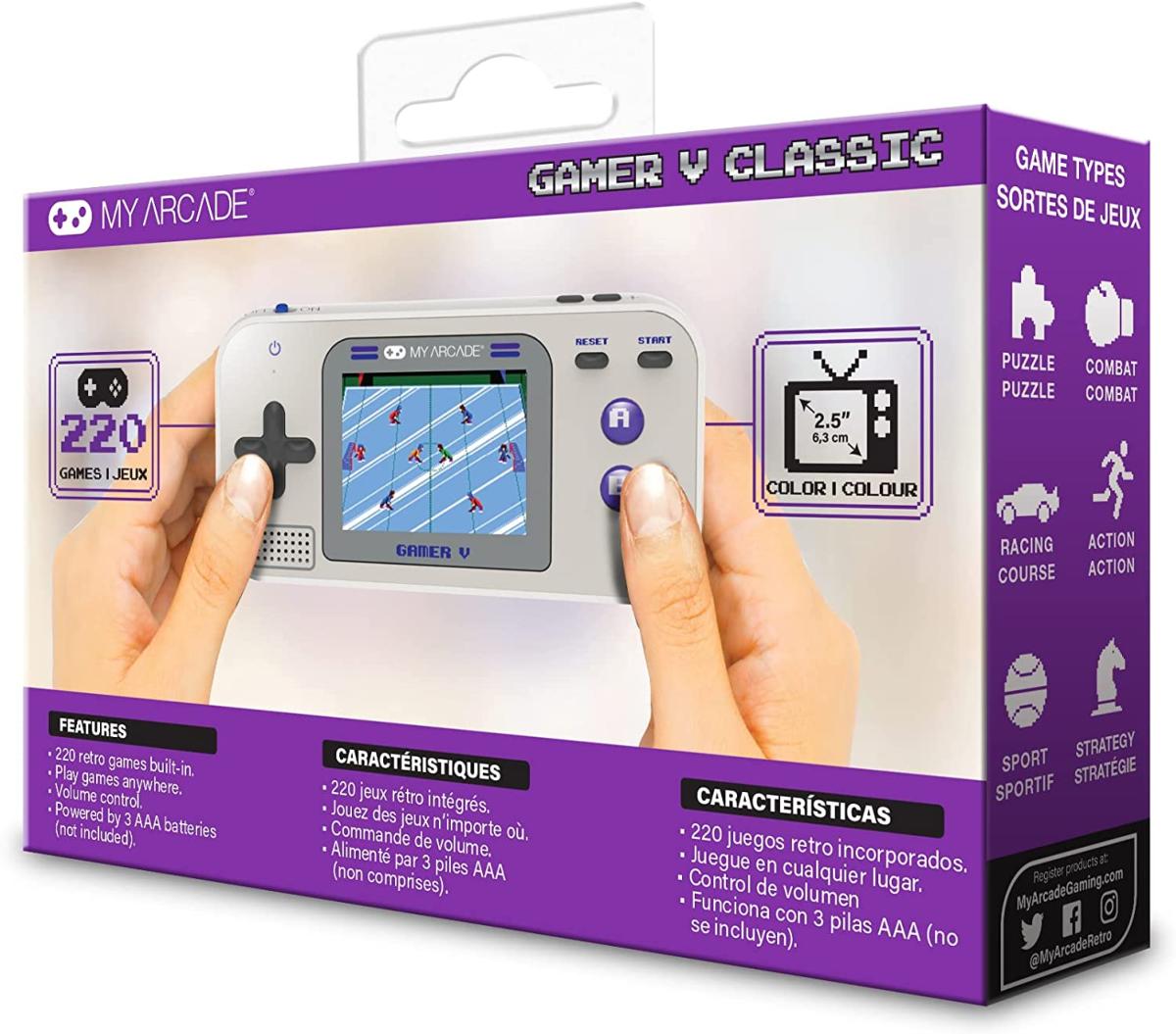 My arcade - Gamer V classique console portable gaming - Gris/violet - Console portable - My Arcade - Shop Just for Games