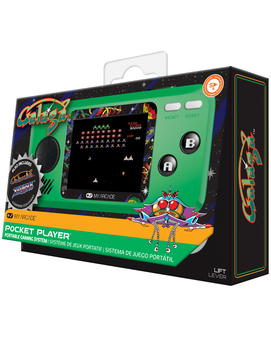 My arcade - Pocket Player Galaga - Portable Gaming - 3 Games in 1 - Console portable - My Arcade - Shop Just for Games