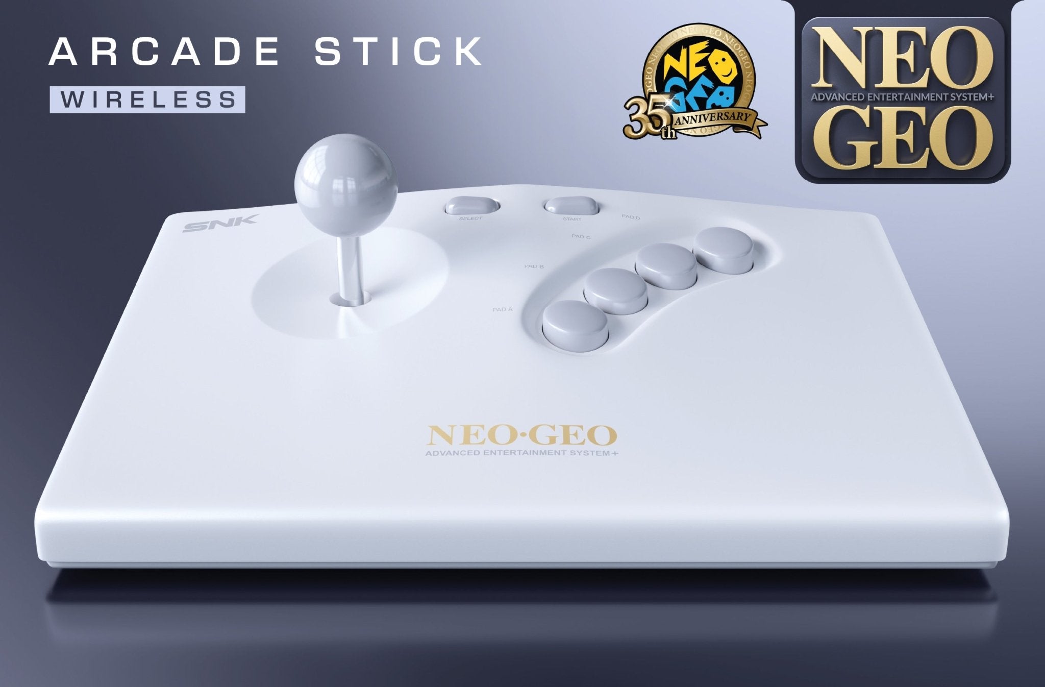 NEOGEO とんねるず NEOGEOスティック３月光バージョン NEO GEO AES + White Arcade Stick - Retrogaming
