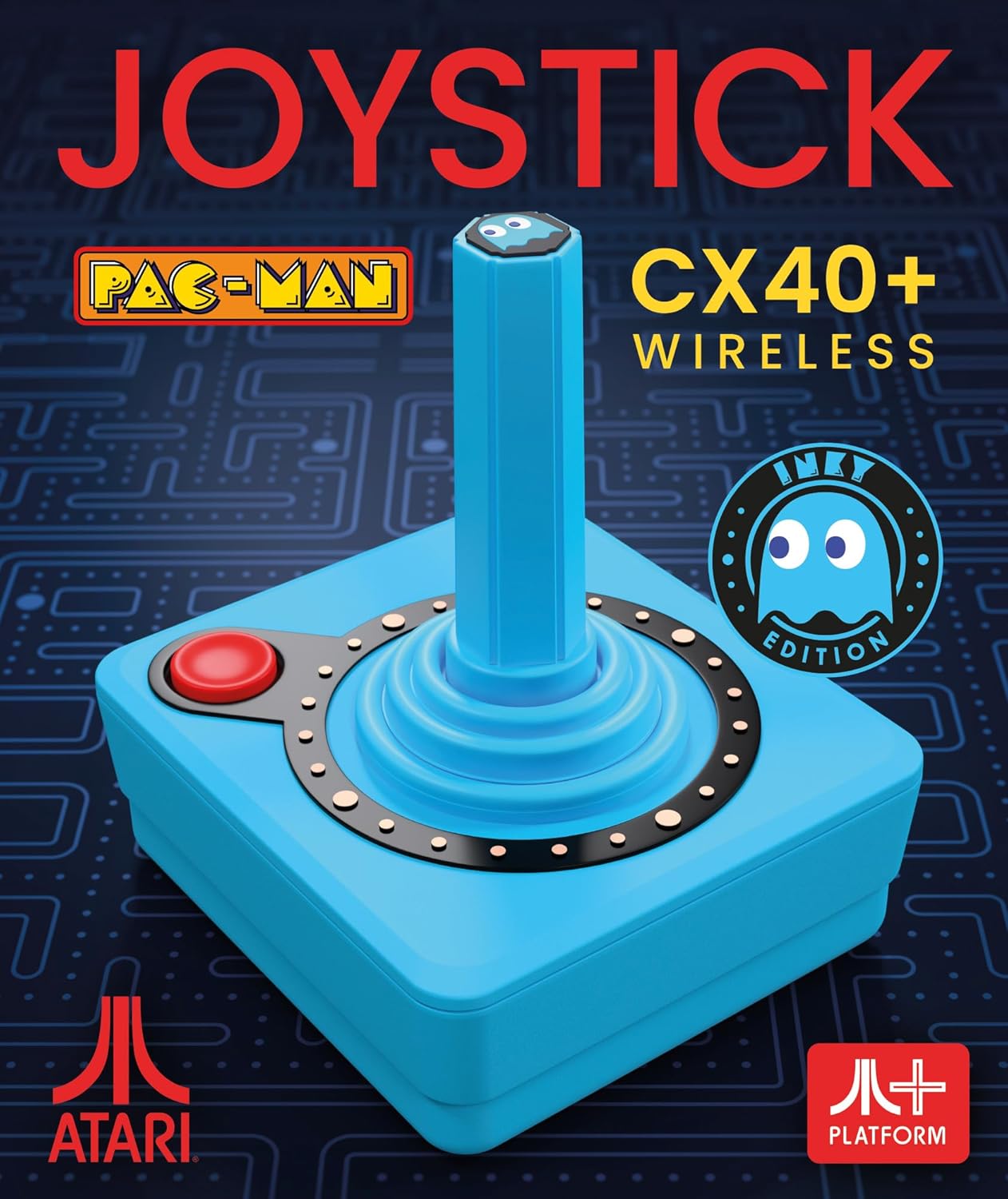 Pac - Man CX - 40+ Joystick sans fil - Bleu Inky - Manettes - Atari - Shop Just for Games