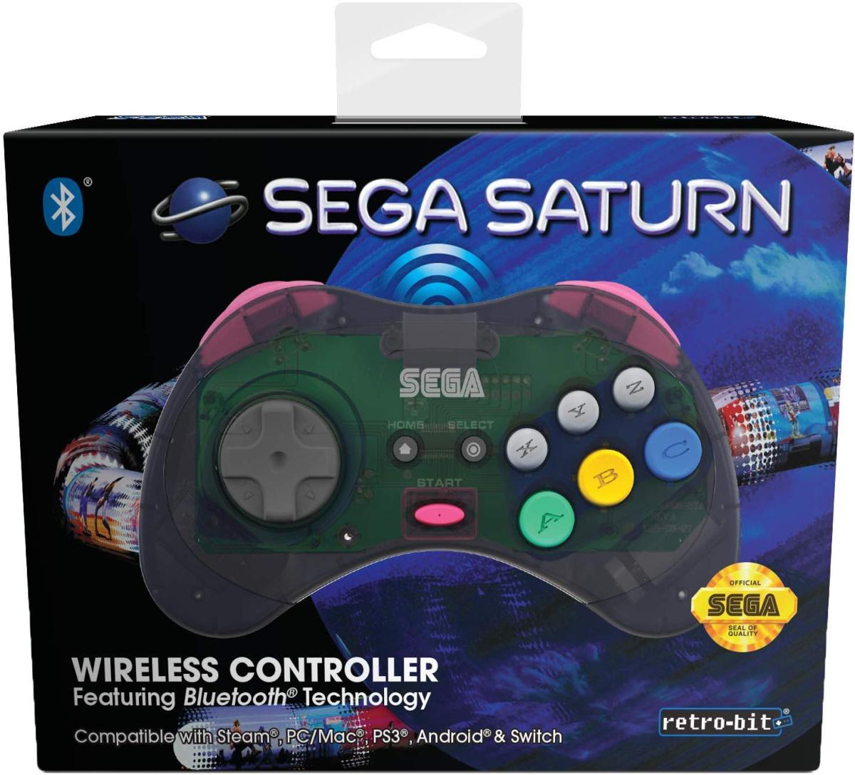 Retrobit - Sega Saturn Manette 8 boutons sans fil Bluetooth Gris - Manettes - retro - bit - Shop Just for Games