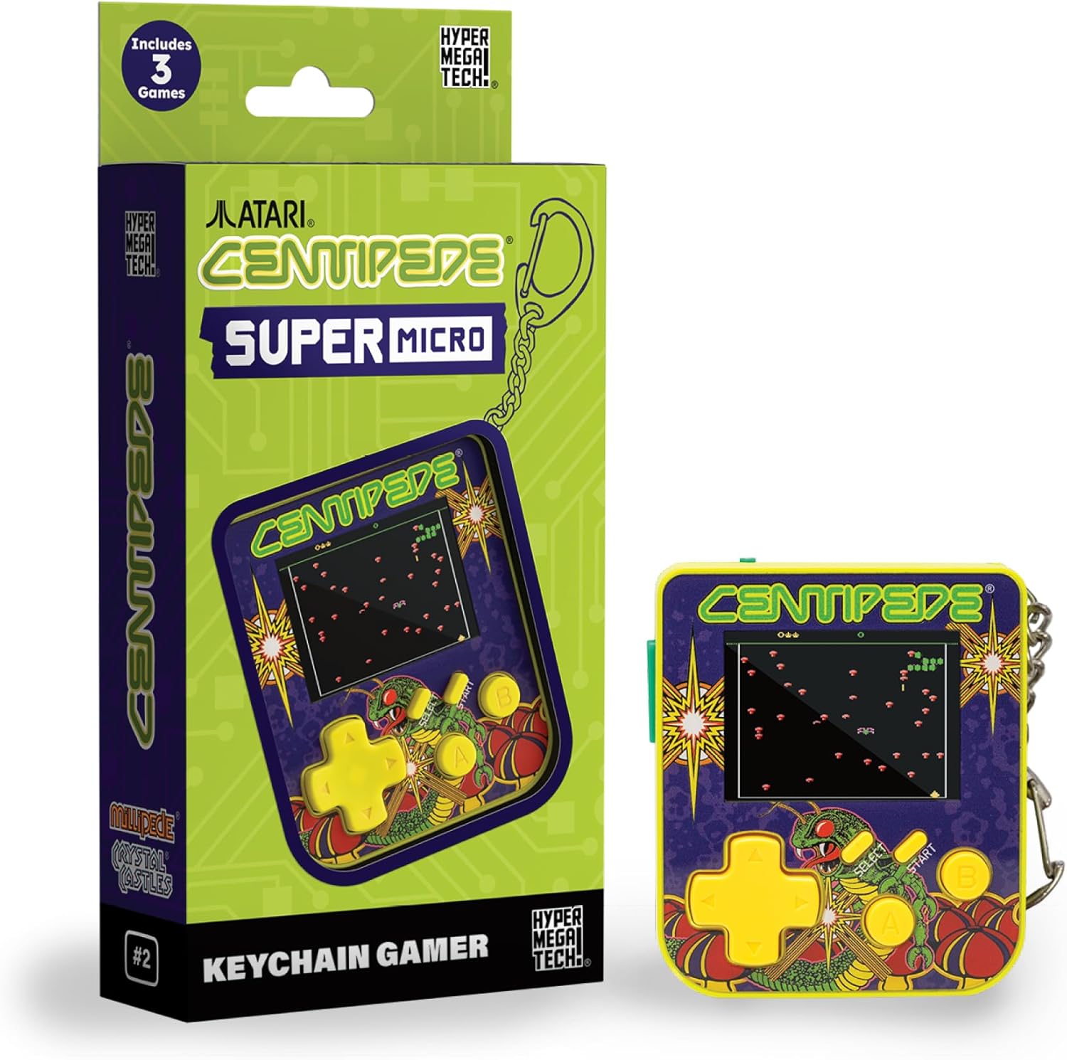 Super Micro Atari Centipede Gamer Keychain