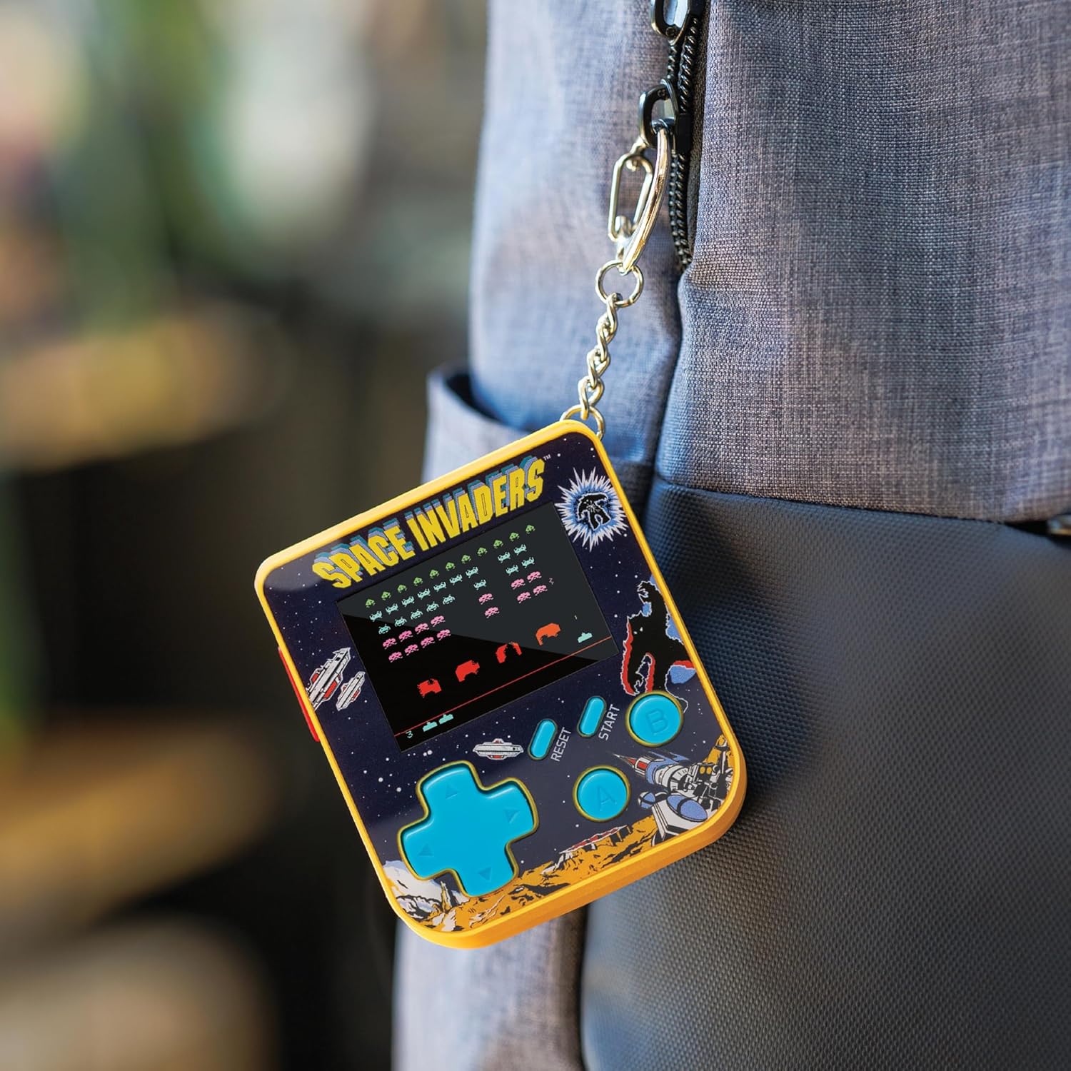 Super Micro Space Invaders Gamer Keychain
