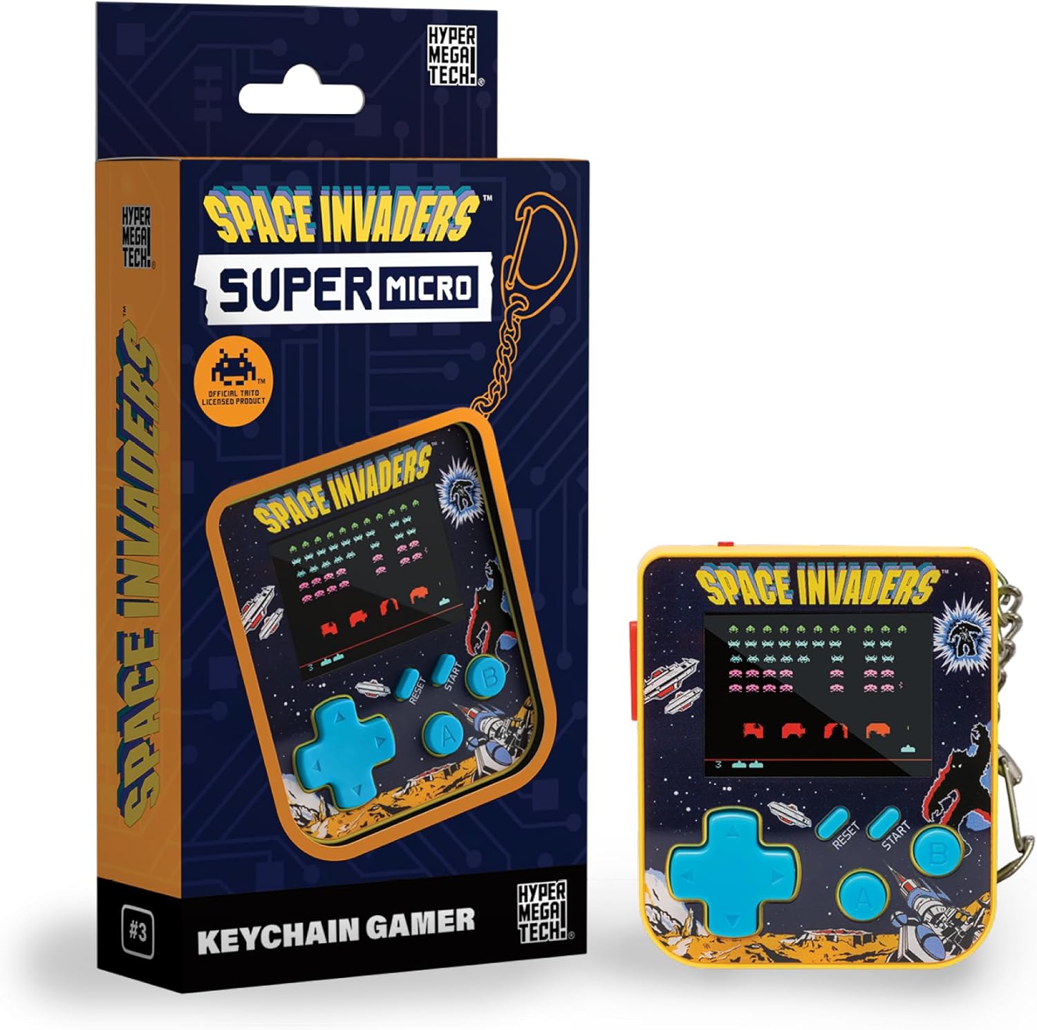 Super Micro Space Invaders Gamer Keychain
