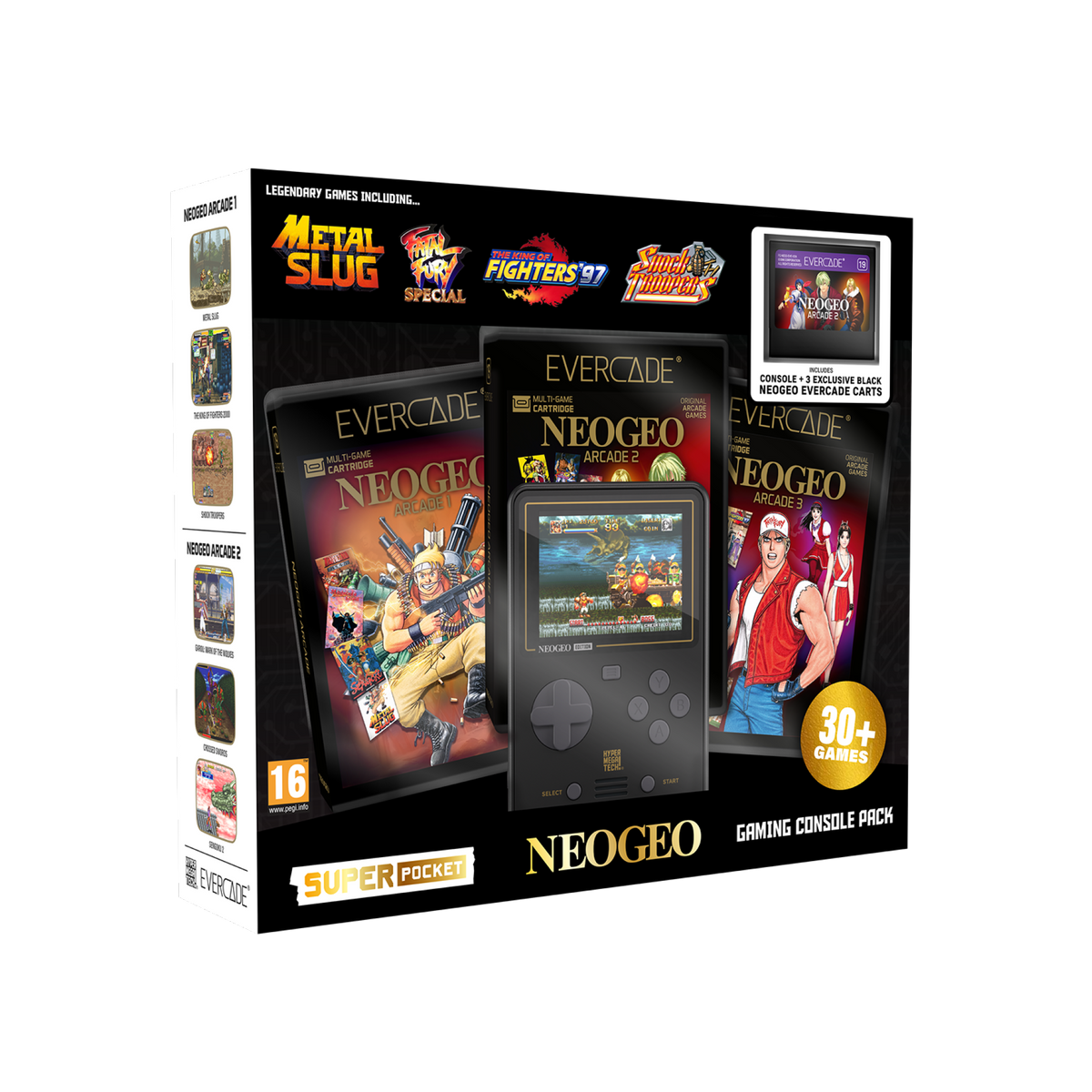 Super Pocket NeoGeo Bundle (Console + 3 Exclusive Black Cards)