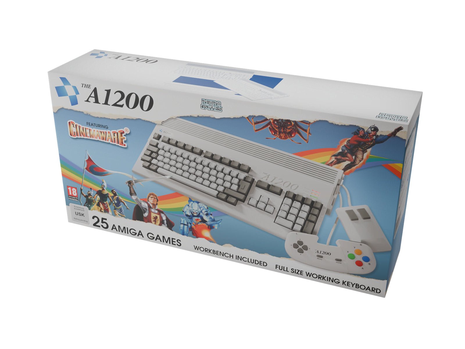 The A 1200 - Amiga 1200 +25 Jeux - Clavier Full Size, Souris et Manette inclus - Console - Retro Games - Shop Just for Games