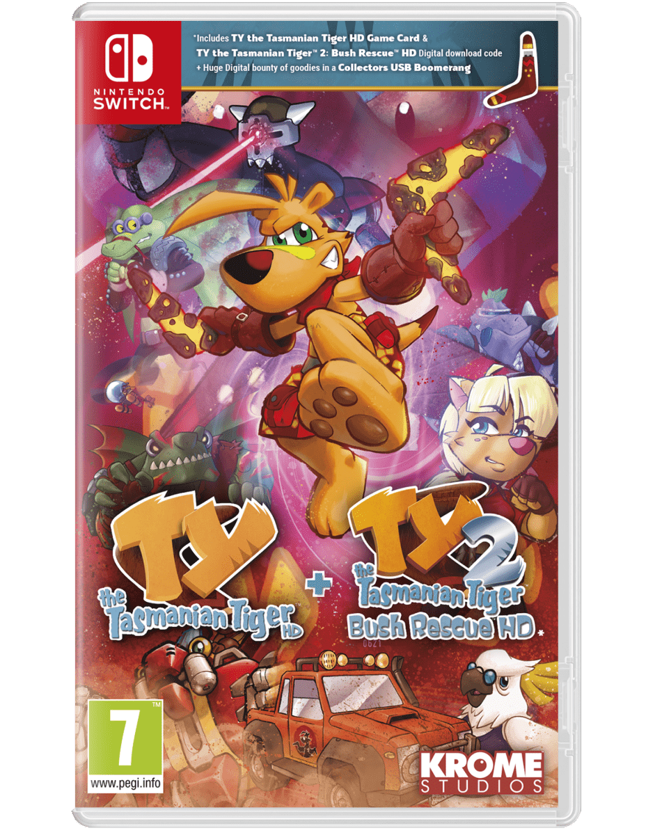 Ty the Tasmanian Tiger HD + Ty the Tasmanian Tiger 2: Bush Rescue HD Bundle Nintendo SWITCH - Jeux Vidéo Physique - KROME STUDIOS - Shop Just for Games